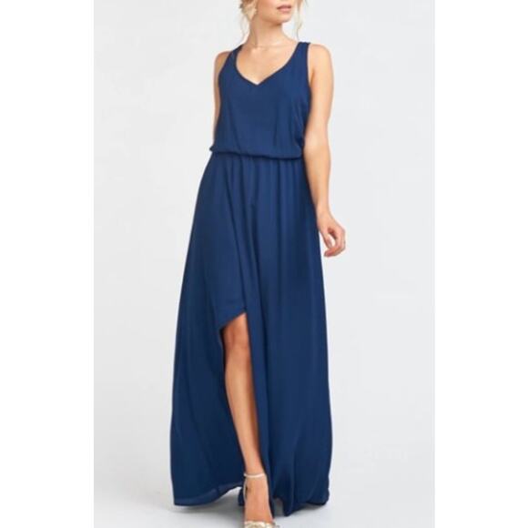 NWT Show Me Your Mumu Kendall Maxi Dress in Rich Navy Crisp - Picture 2 of 8